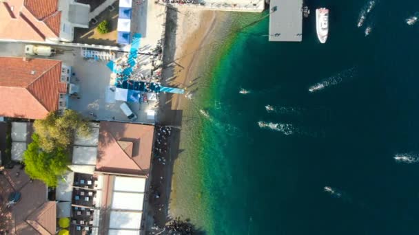 Die Überquerung Von Hellespont Und Dardanellen Ist Ein Bedeutendes Freiwasserschwimmen — Stockvideo