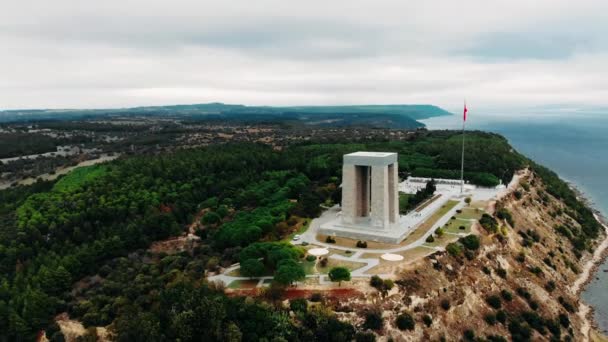 Anakkale Martyrs Memorial Hősi Emlékmű Szolgáltatás 253 000 Török Katonák — Stock videók