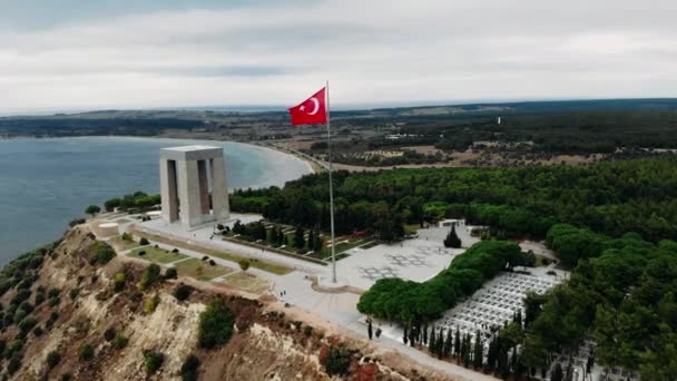 Memorial Dos Mártires Anakkale Memorial Guerra Que Comemora Serviço Cerca — Vídeo de Stock