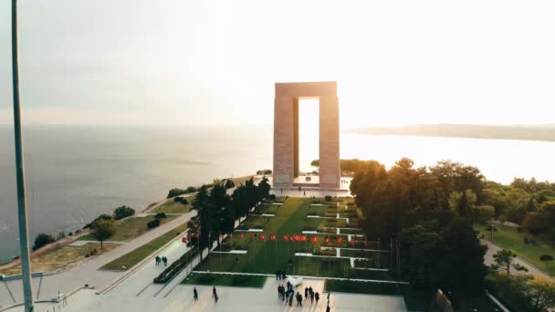 Μνημείο Των Μαρτύρων Anakkale Είναι Ένα Πολεμικό Μνημείο Τιμώντας Την — Αρχείο Βίντεο