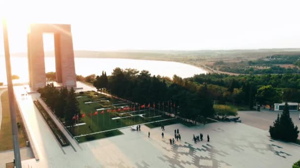 Memorial Los Mártires Anakkale Monumento Guerra Que Conmemora Servicio Unos — Vídeos de Stock