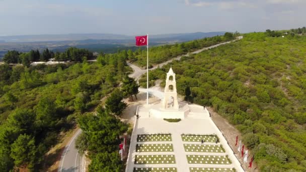 Infanteriregiment Tyrkisk Minnesmerke Kirkegård Infanteriregiment Var Regiment Den Osmanske Hæren – stockvideo