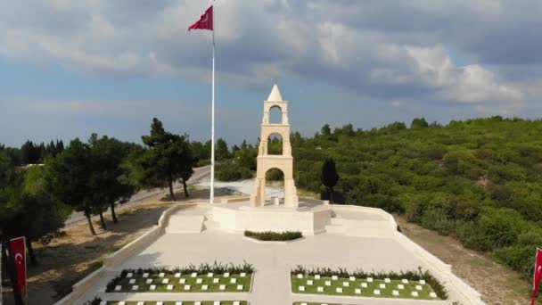 歩兵連隊 トルコ記念碑と墓地 歩兵連隊は第一次世界大戦中にオスマン帝国軍の連隊をいた — ストック動画