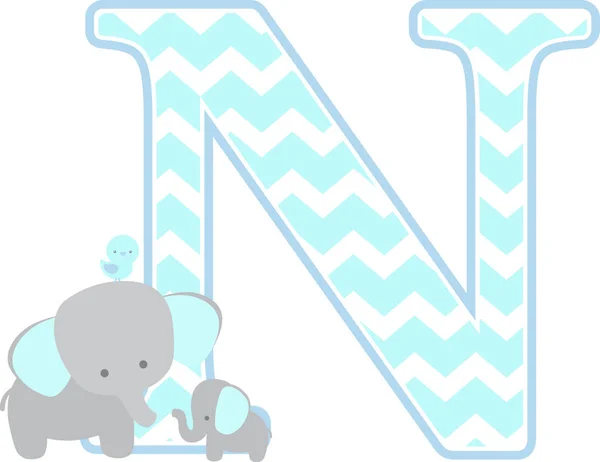 Initial Cute Elephant Little Baby Elephant Isolated White Background Can Royalty Free Stock Vectors
