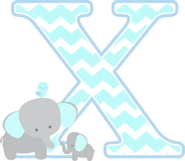 Initial Cute Elephant Little Baby Elephant Isolated White Background Can Royalty Free Stock Vectors