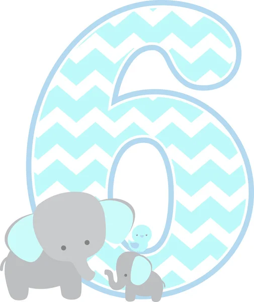 Number Cute Elephant Little Baby Elephant Isolated White Background Can Vector Graphics