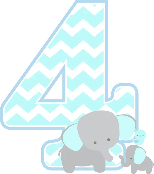 Number Cute Elephant Little Baby Elephant Isolated White Background Can Stock Illustration