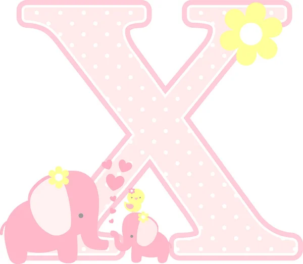 かわいい象と小さな象の赤ちゃんを白で隔離最初の 母の日カード 赤ちゃんの女の子の誕生のお知らせ 保育所の装飾 パーティのテーマや誕生日の招待状に使用できます — ストックベクタ