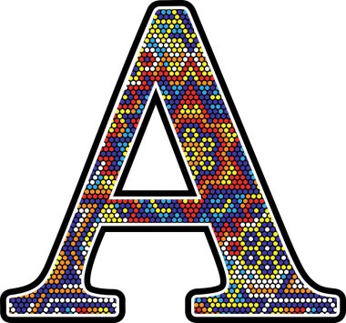ilk bir Meksika huichol sanat tarzı ile renkli noktalar soyut teması ile 