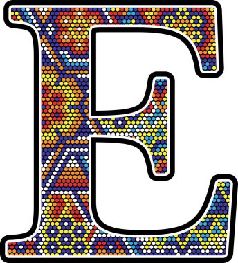 Meksika huichol sanat tarzı ile renkli noktalar soyut teması ile ilk e 
