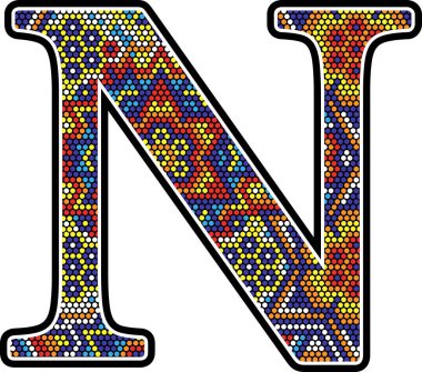 Meksika huichol sanat tarzı ile renkli noktalar soyut teması ile ilk n 