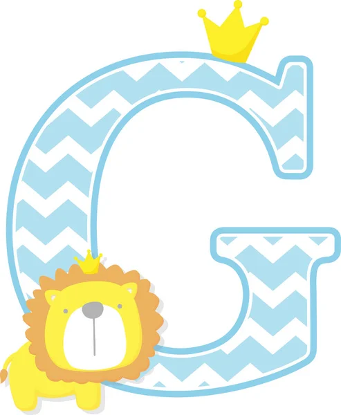 与可爱的小狮子国王与被隔绝的金黄冠在白色背景 可用于父亲日卡 男婴出生公告 苗圃装饰 派对主题或生日请柬 — 图库矢量图片