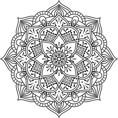 beyaz arka plan üzerinde izole boyama için vektör mandala tasarım