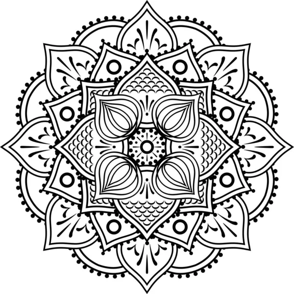 Design Mandala Vetorial Para Colorir Isolado Fundo Branco — Vetor de Stock