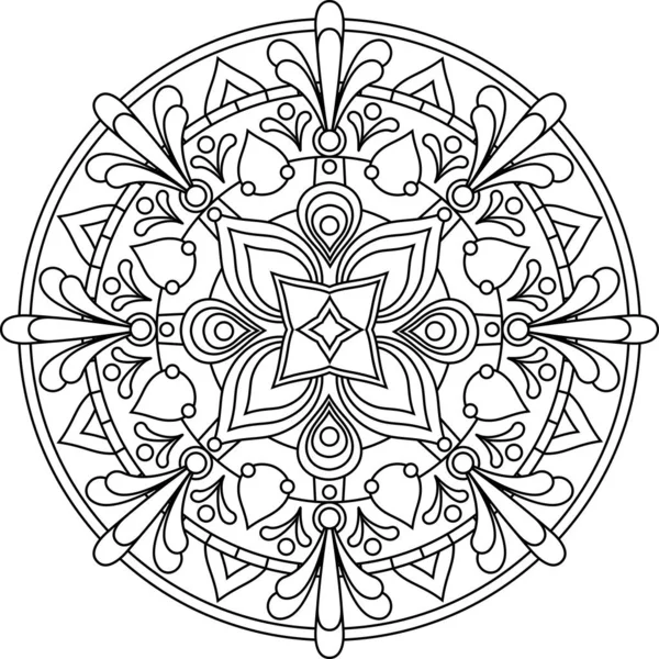 Vektor Mandala Design Zum Färben Isoliert Auf Weißem Hintergrund — Stockvektor