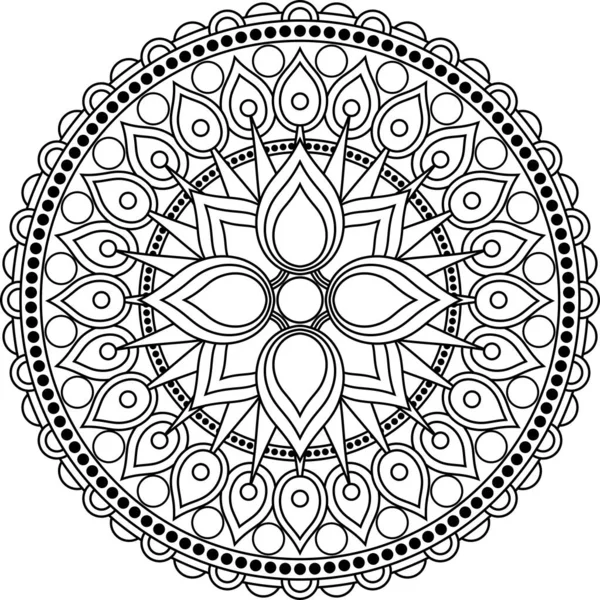 Design Mandala Vetorial Para Colorir Isolado Fundo Branco — Vetor de Stock