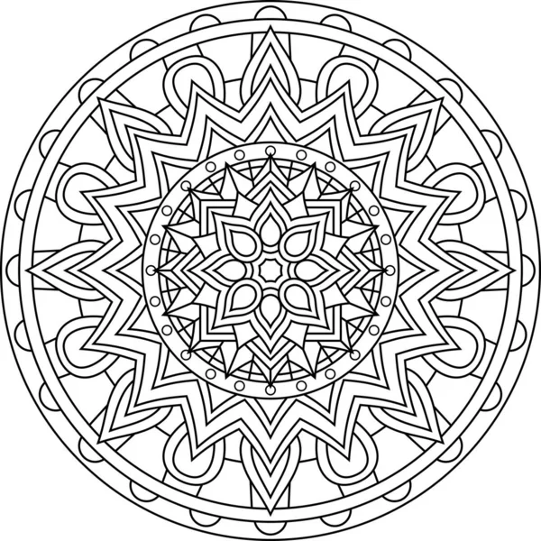 Vektor Mandala Art Zum Färben Mit Abstrakten Und Geometrischen Gestaltungselementen — Stockvektor