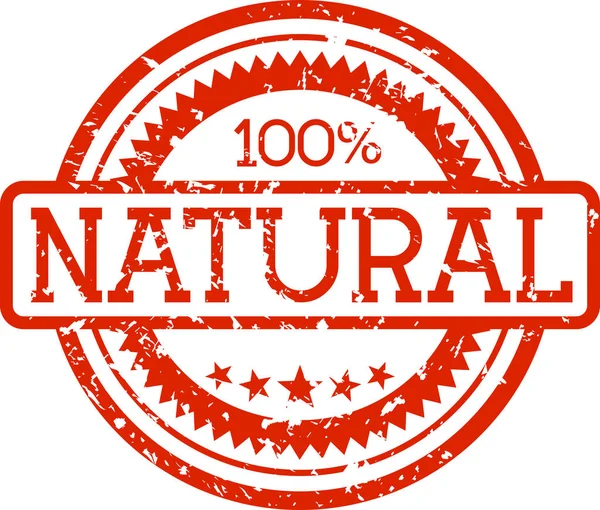 100 Natuurlijke Grunge Rubber Stempel Rode Kleur Geïsoleerd Witte Achtergrond — Stockvector