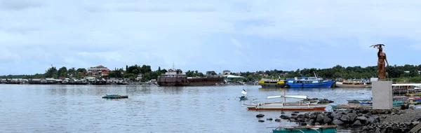 Großes Panorama Der Bucht Der Stadt Puerto Princesa Philippinen — Stockfoto