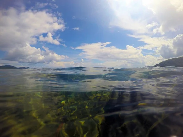 Superfície Bonita Mar Ilhas Horizonte Paisagem Filipinas Palawan — Fotografia de Stock