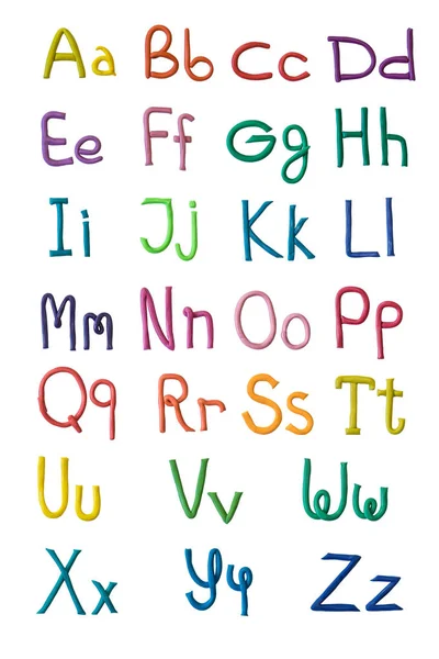 클레이 모델링에서 다채로운 알파벳 — 스톡 사진