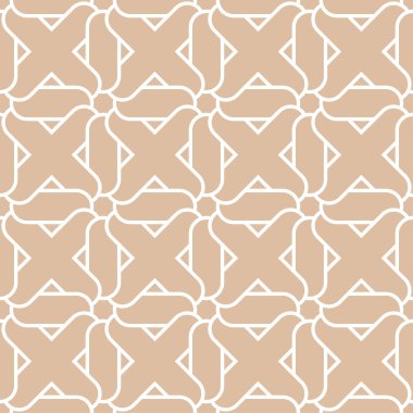 Bej ve beyaz geometrik süsleme. Web, Tekstil ve duvar kağıtları için seamless modeli