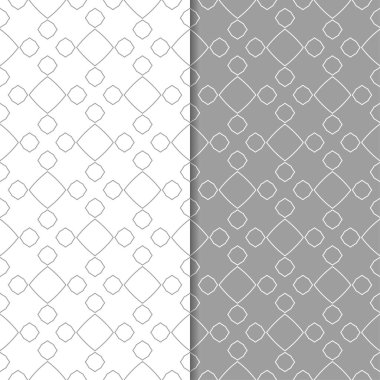 Geometrik süsler kümesi. Gri ve beyaz Dikişsiz desen web, Tekstil ve duvar kağıtları için