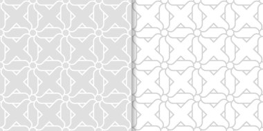 Işık gri geometrik süsler. Web, Tekstil ve duvar kağıtları için dikişsiz desen seti