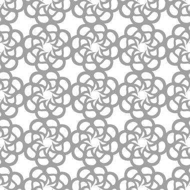 Beyaz arka plan üzerine açık gri çiçek süsleme. Tekstil ve duvar kağıtları için seamless modeli