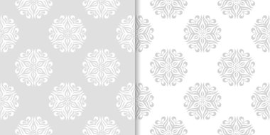 Işık gri çiçek arka planlar. Tekstil ve duvar kağıtları için dikişsiz desen seti