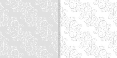 Çiçek arka ışık gri kümesi. Tekstil ve duvar kağıtları için dikişsiz desen