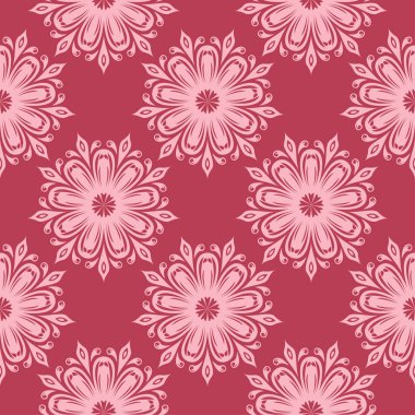 Kırmızı çiçek sorunsuz arka plan. Tekstil ve duvar kağıtları için dekoratif desen