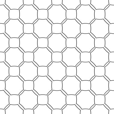 Beyaz arka planda siyah geometrik süsleme. Web, Tekstil ve duvar kağıtları için seamless modeli