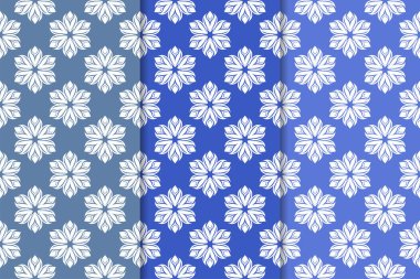 Çiçek süsler kümesi. Mavi dikey Dikişsiz desen. Duvar kağıdı arka plan