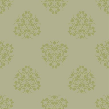 Zeytin yeşili çiçek süs tasarım. Tekstil ve duvar kağıtları için seamless modeli