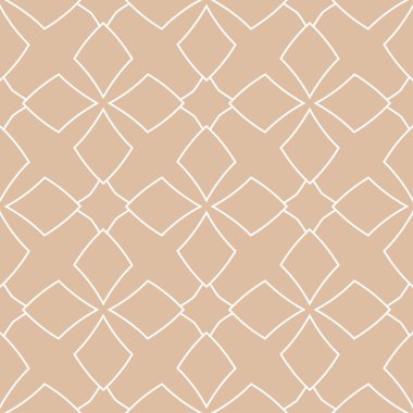 Bej ve beyaz geometrik süsleme. Web, Tekstil ve duvar kağıtları için seamless modeli