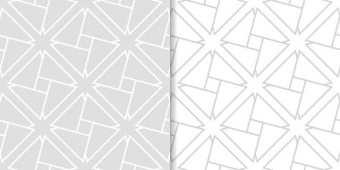 Geometrik süsler kümesi. Web, Tekstil ve duvar kağıtları için ışık gri Dikişsiz desen