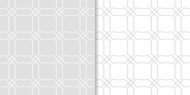 Işık gri geometrik süsler. Web, Tekstil ve duvar kağıtları için dikişsiz desen seti