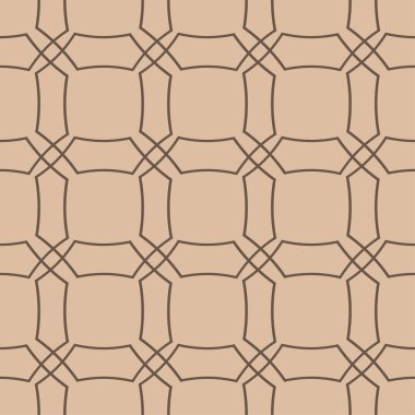 Bej ve kahverengi geometrik süsleme. Web, Tekstil ve duvar kağıtları için seamless modeli