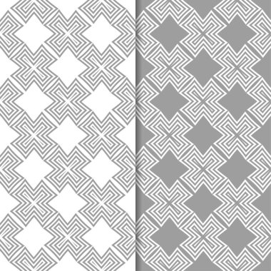 Web, Tekstil ve duvar kağıtları için dikişsiz desen gri ve beyaz geometrik dizi