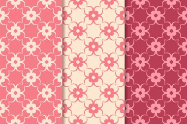 Çiçek süsler kümesi. Kiraz pembe dikey Dikişsiz desen. Duvar kağıdı arka plan