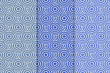 Mavi geometrik süsler. Web, Tekstil ve duvar kağıtları için dikey Dikişsiz desen seti