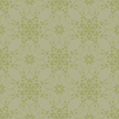 Zeytin yeşili çiçek süs tasarım. Tekstil ve duvar kağıtları için seamless modeli