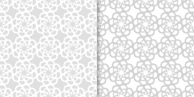 Işık gri çiçek arka planlar. Tekstil ve duvar kağıtları için dikişsiz desen seti