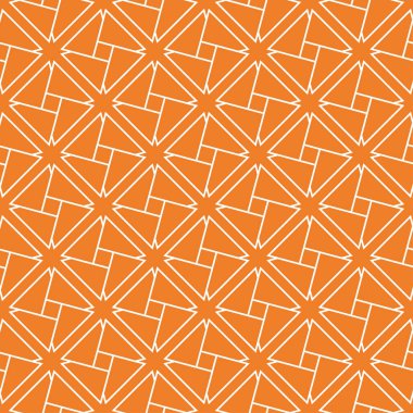 Geometrik süsleme. Turuncu ve beyaz seamless modeli web, Tekstil ve duvar kağıtları için