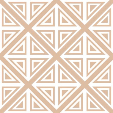 Bej ve beyaz geometrik süsleme. Web, Tekstil ve duvar kağıtları için seamless modeli