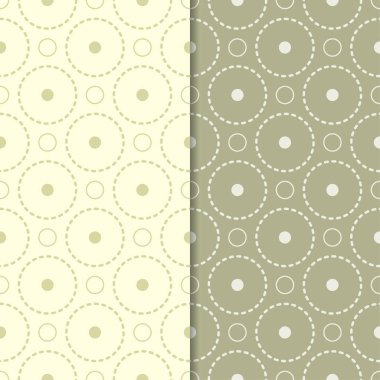 Zeytin yeşili geometrik süsler. Web, Tekstil ve duvar kağıtları için dikişsiz desen seti