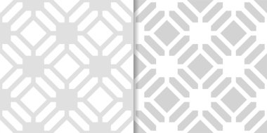 Işık gri geometrik süsler. Web, Tekstil ve duvar kağıtları için dikişsiz desen seti