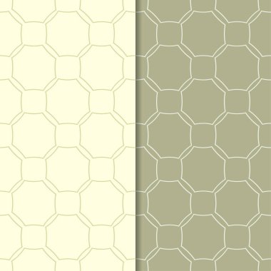 Zeytin yeşili geometrik süsler. Web, Tekstil ve duvar kağıtları için dikişsiz desen seti