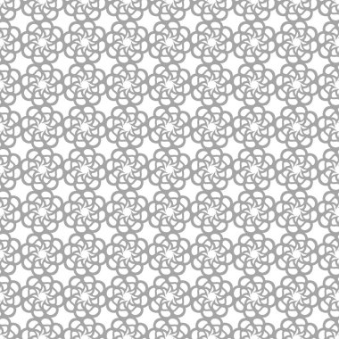 Beyaz arka plan üzerine açık gri çiçek süsleme. Tekstil ve duvar kağıtları için seamless modeli